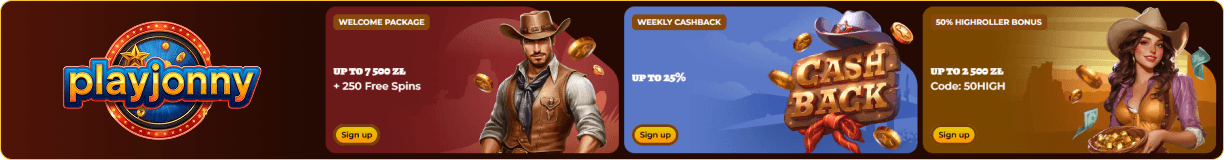 PlayJonny Casino welcome bonus
